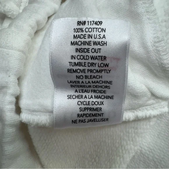 Frank & Eileen Sweatpants Cropped Pants Womens M White Tee Lab  Terry Cloth - Picture 13 of 13